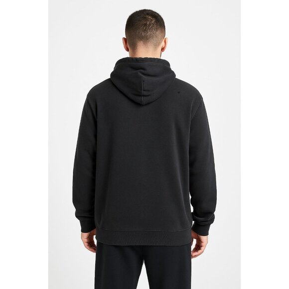 Adidas Black Hoodie White Stripes Kangaroo Pocket Drawstring Size Large Unisex - Picture 5 of 14